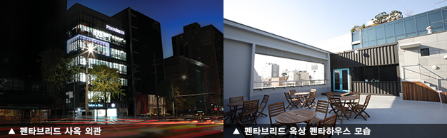 펜타브리드 사옥 외관, 옥상 펜타하우스 모습