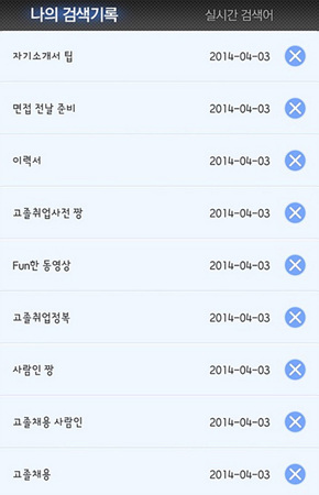 고졸채용사람인 검색기록