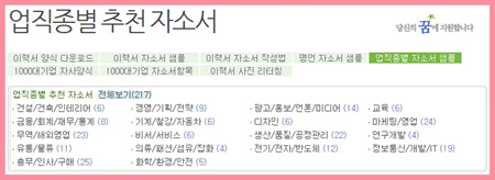 업직종별 추천자소서