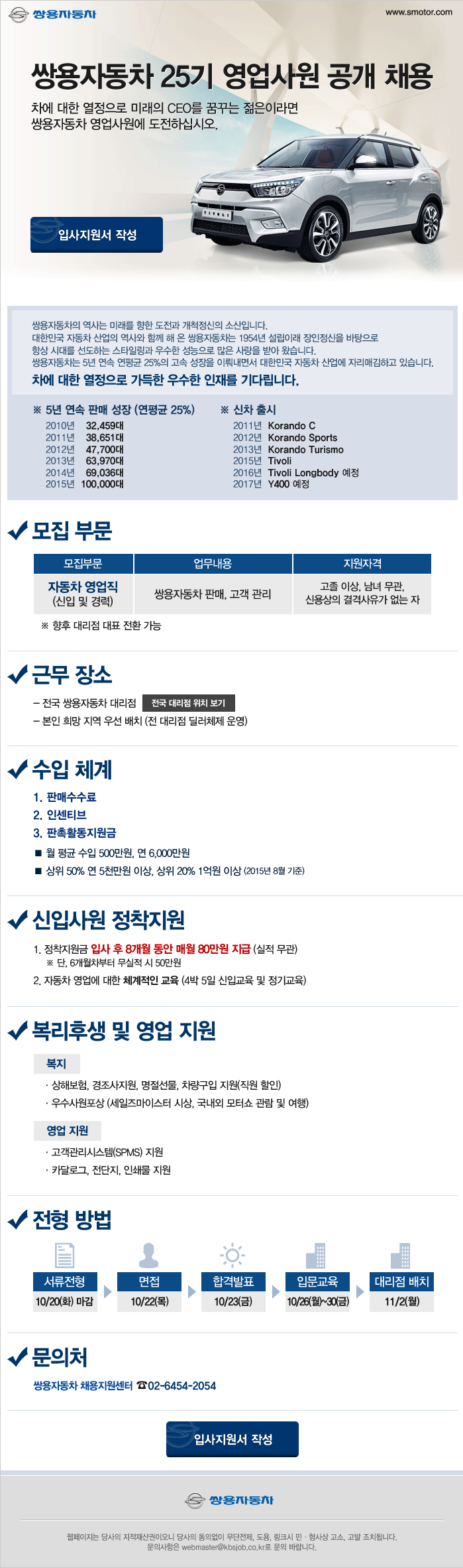 25기 영업사원 공개채용