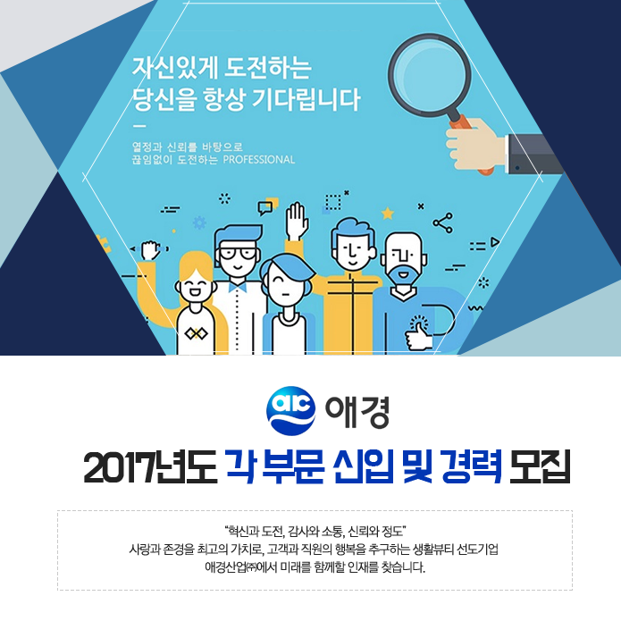 애경 2017년도 각부문 신입 및 경력모집
