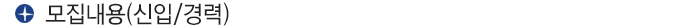 모집 내용 (신입/경력)