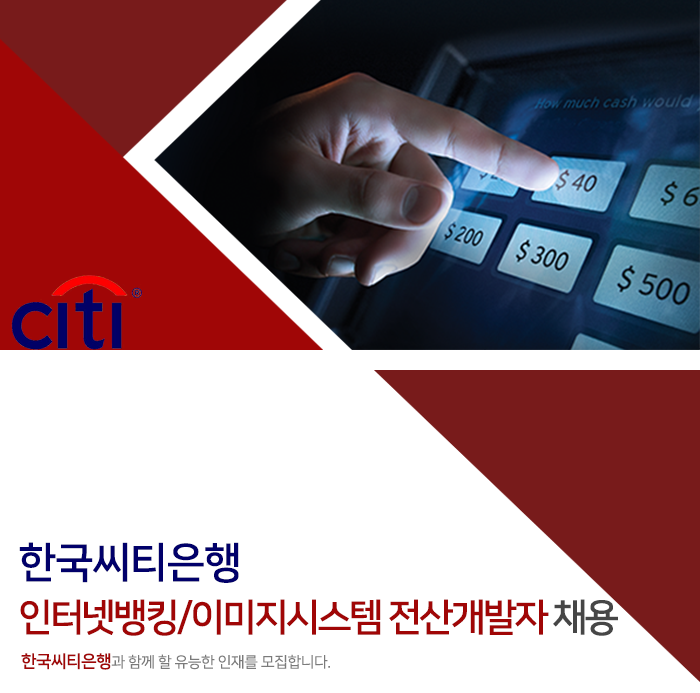 한국씨티은행 인터넷뱅킹/이미지시스템 전산개발자 채용

