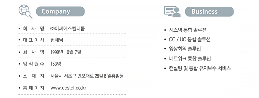 ㈜ECS텔레콤 2018년 신입사원 채용