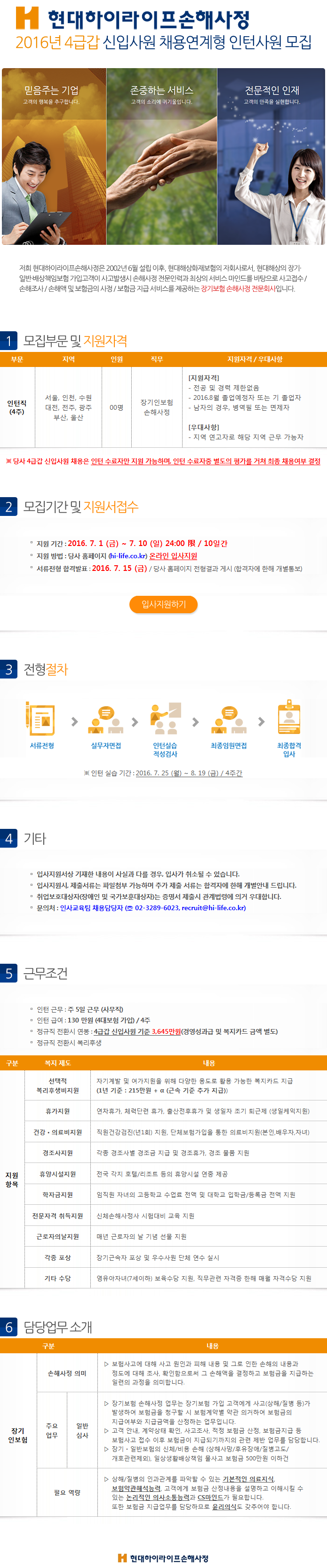 2016년 4급갑 신입사원 채용연계형 인턴사원 모집