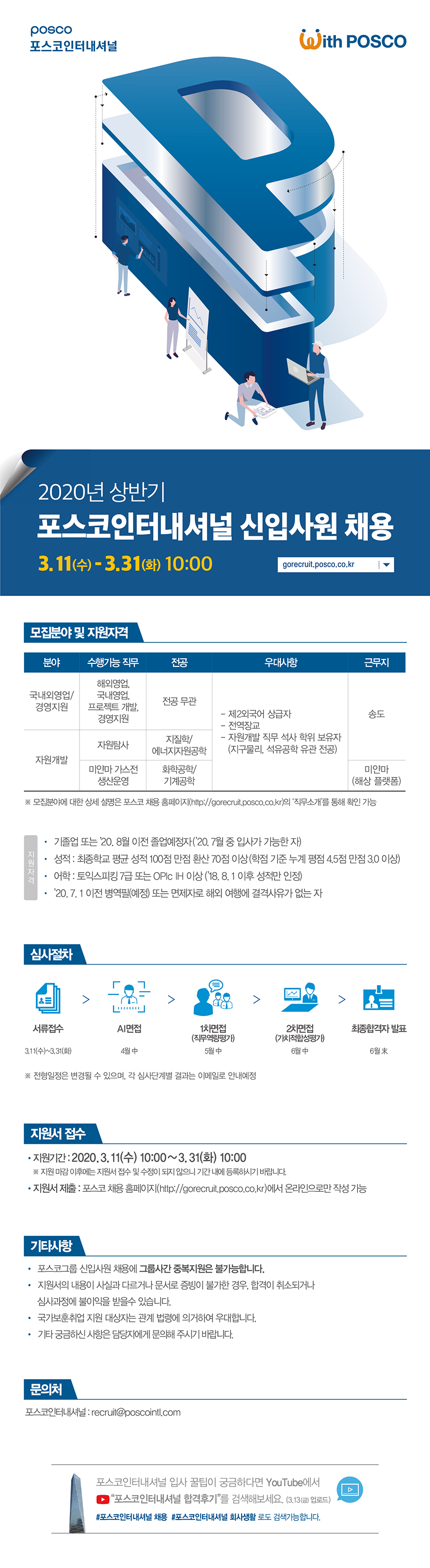 2020년 상반기 포스코인터내셔널 신입사원 채용