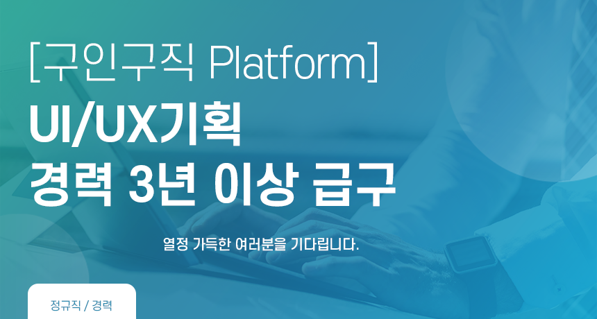 [(주)아인잡] [구인구직 Platform] UI/UX기획 경력 3년 이상 급구 - 사람인