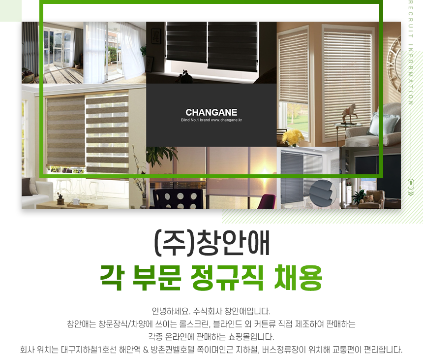 [대국 블라인드] (주)창안애 각 부문 정규직 채용 - 사람인