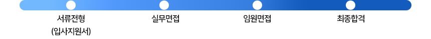 서류전형(입사지원서) - 실무면접 - 임원면접 - 최종합격