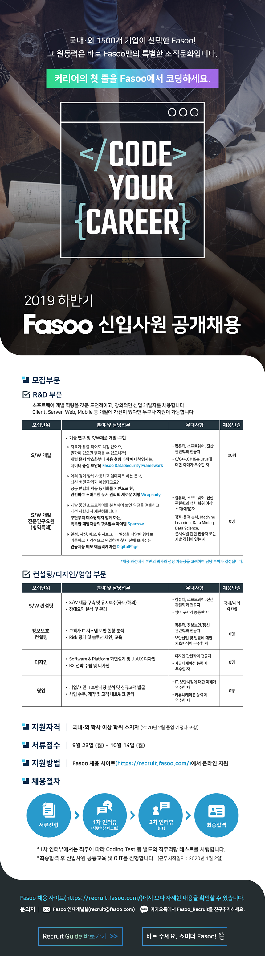㈜파수닷컴 2019년 하반기 Fasoo 신입사원 공개채용