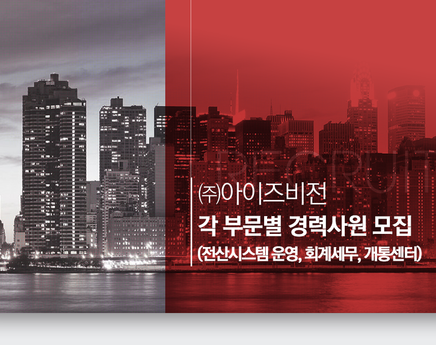 [(주)아이즈비전] 각 부문별 경력사원 모집 (전산시스템 운영, 회계세무, 개통센터) - 사람인