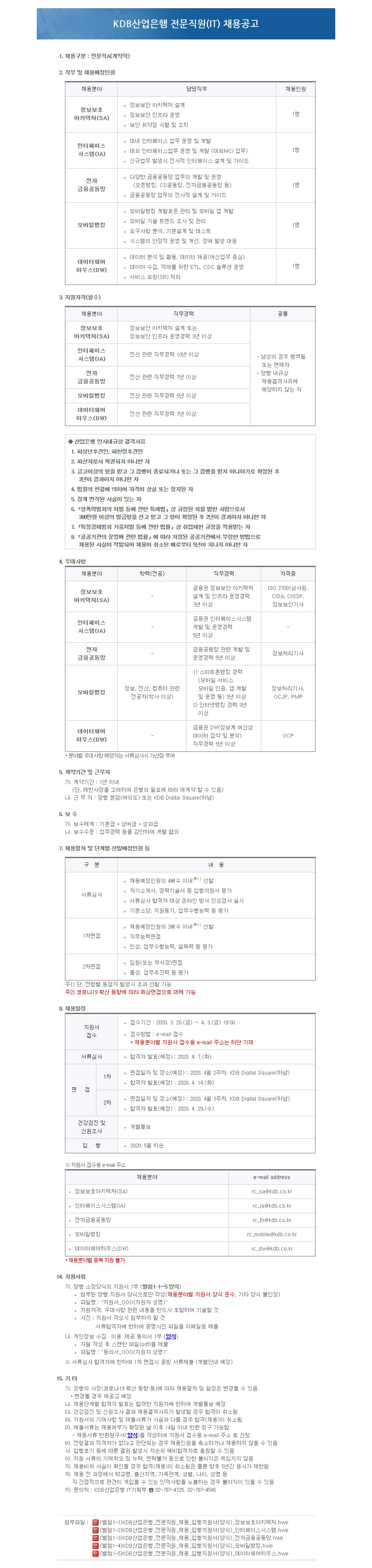 KDB산업은행 KDB산업은행 전문직원(IT) 채용