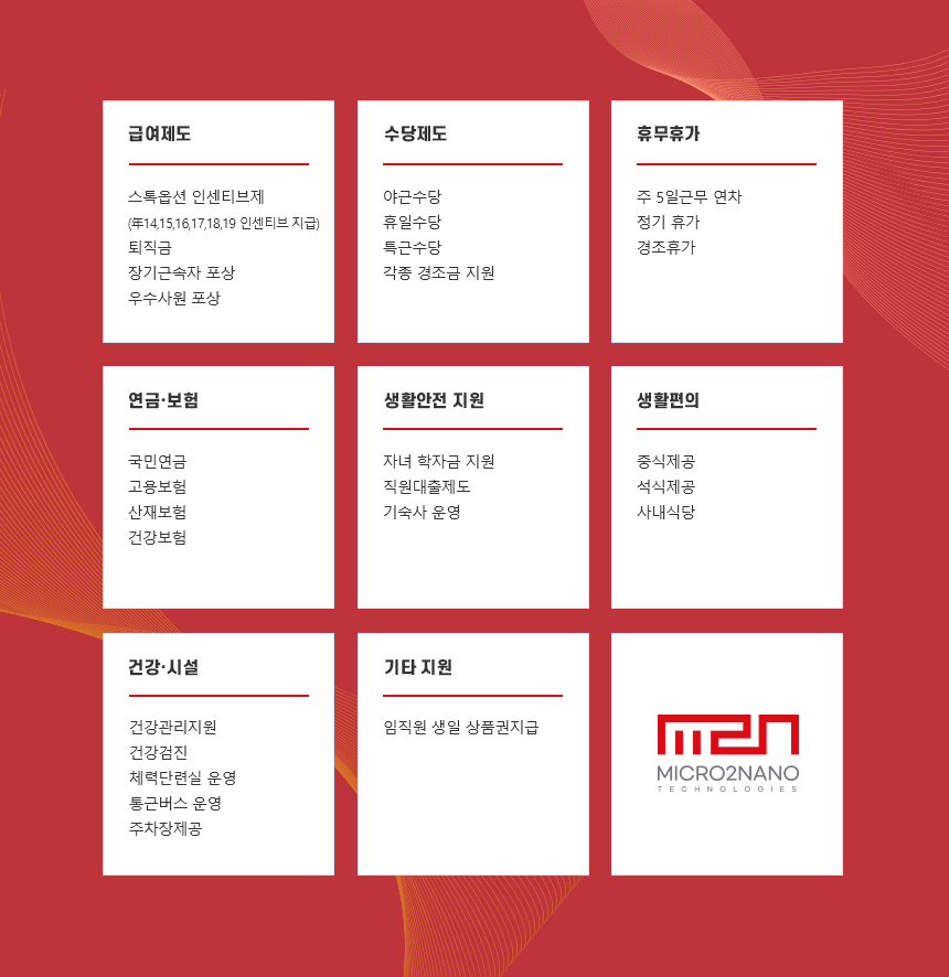 ㈜마이크로투나노 | 복리후생