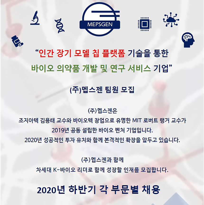 2020년 하반기 각 부문별 채용