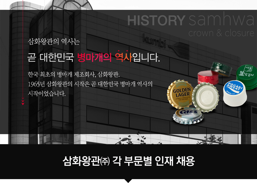 삼화왕관㈜ 각 부문별 인재 채용