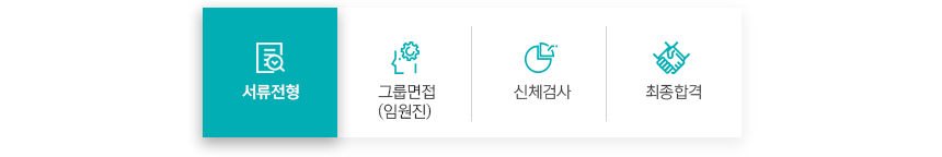 서류전형 그룹면접(임원진) 신체검사 최종합격