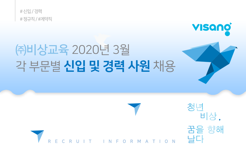 2020년 3월 각 부문별 신입 및 경력 사원 채용